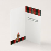 Basset Hound Dog Red en Green Plaid Holiday Kaart (Binnen)