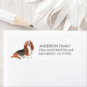 Basset Hound Dog Return Address Label (Insitu)