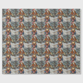 Basset Hound Dog Riding Motorcycle Kerstmis Cadeaupapier (Vlak)