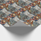 Basset Hound Dog Riding Motorcycle Kerstmis Cadeaupapier (Hoek)