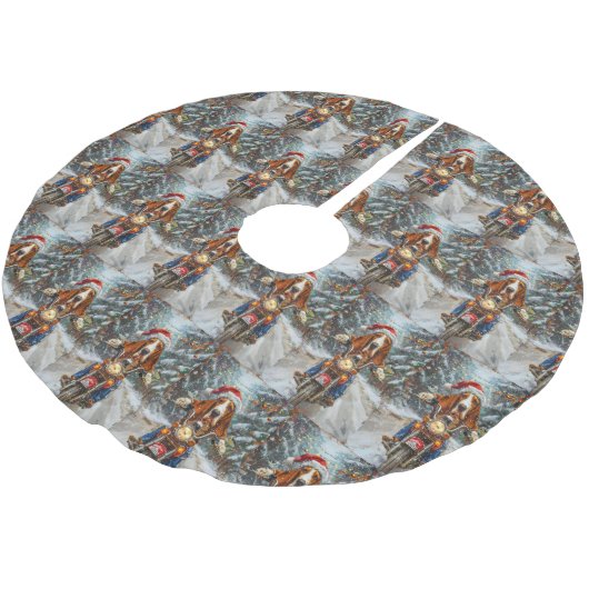 Basset Hound Dog Riding Motorcycle Kerstmis Kerstboom Rok (Gekanteld)