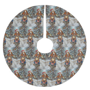 Basset Hound Dog Riding Motorcycle Kerstmis Kerstboom Rok