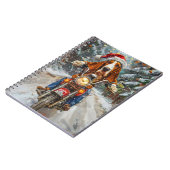 Basset Hound Dog Riding Motorcycle Kerstmis Notitieboek (Linkerzijde)