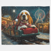 Basset Hound Dog Roller Onderzetter Kerst Fleece Deken (Voorkant (Horizontaal))