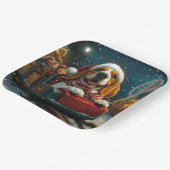 Basset Hound Dog Roller Onderzetter Kerst Papieren Bordje (Gebogen)