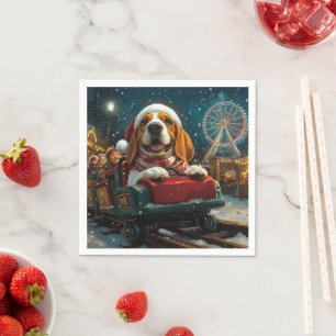Basset Hound Dog Roller Onderzetter Kerst Servet