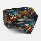 Basset Hound Dog Roller Onderzetter Kerst Stropdas (Opgerold)