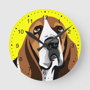Basset Hound Dog Ronde Klok