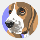 Basset Hound Dog Ronde Sticker (Voorkant)