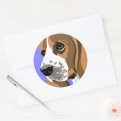 Basset Hound Dog Ronde Sticker (Envelop)