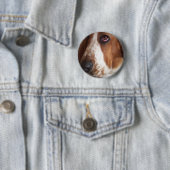Basset Hound Dog Round Pin Ronde Button 5,7 Cm (In situ)