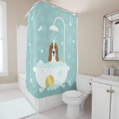 Basset Hound Dog Showgordijn Douchegordijn (In situ)