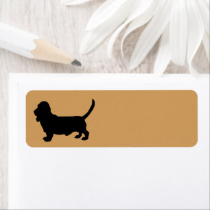 Basset Hound Dog Silhouette Etiket