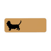 Basset Hound Dog Silhouette Etiket (Voorkant)