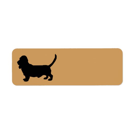 Basset Hound Dog Silhouette Etiket (Voorkant)