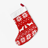 Basset Hound Dog Silhouettes Holiday Pattern Cute Kleine Kerstsok (Achterkant (Hangend))