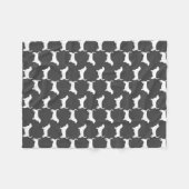Basset Hound Dog Silhouettes Pattern Grey Fleece Deken (Voorkant (Horizontaal))