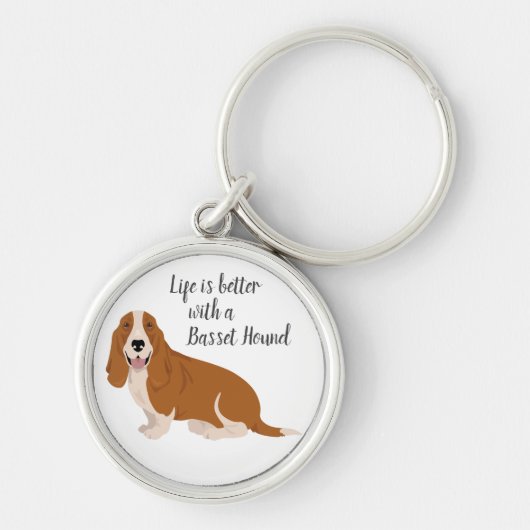Basset hound dog sleutelhanger (Voorkant)