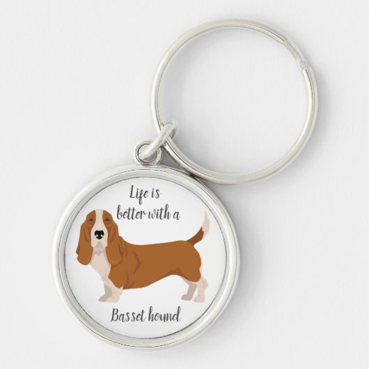 Basset hound dog sleutelhanger (Voorkant)