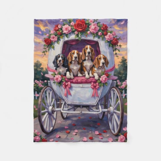 Basset Hound Dog Valentine's Day  Fleece Deken (Voorkant)