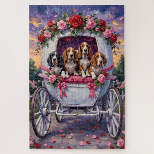Basset Hound Dog Valentine's Day Legpuzzel (Verticaal)