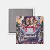 Basset Hound Dog Valentine's Day Magneet (Voorkant / Achterkant)