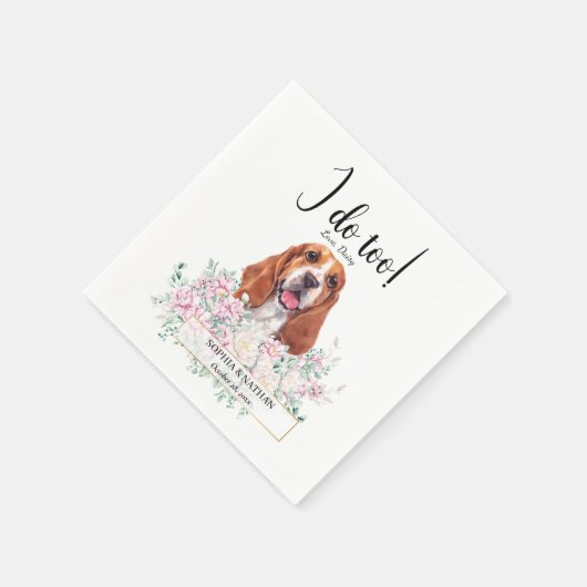 Basset Hound Dog Wedding Cocktail Napkins Servet (Hoek)