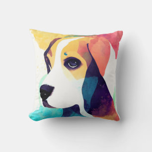 Basset Hound Dog Wild Natuur Dierenkleur Schilderi Kussen