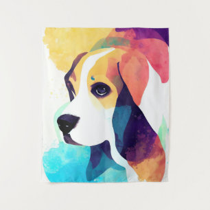 Basset Hound Dog Wild Natuur Dierenkleur Schilderi Wandkleed