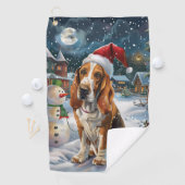 Basset Hound Dog Winter Wonderland Kerstvreugde Golfhanddoek (Insitu)