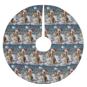 Basset Hound Dog Winter Wonderland Kerstvreugde Kerstboom Rok