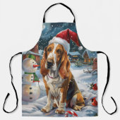 Basset Hound Dog Winter Wonderland Kerstvreugde Schort (Voorkant)