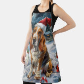 Basset Hound Dog Winter Wonderland Kerstvreugde Schort (Insitu)