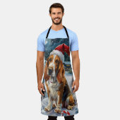 Basset Hound Dog Winter Wonderland Kerstvreugde Schort (Gedragen)