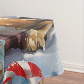 Basset Hound Dog Winter Wonderland Kerstvreugde Tafelkleed (Voorbeeld)