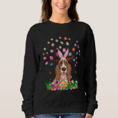 Basset Hound Dog With Bunny Ears Easter Egg Tree E Trui (Voorkant)