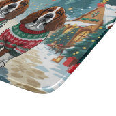 Basset Hound Dogs Christmas Snow Holiday Snijplank (Hoek)