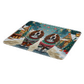 Basset Hound Dogs Christmas Snow Holiday Snijplank (Hoek)