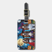 Basset Hound Dogs Pumpkin Halloween Grappig Bagagelabel (Voorkant verticaal)