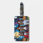 Basset Hound Dogs Pumpkin Halloween Grappig Bagagelabel (Achterkant verticaal)