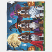 Basset Hound Dogs Pumpkin Halloween Grappig Fleece Deken (Voorkant)