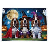 Basset Hound Dogs Pumpkin Halloween Grappig Groot Cadeauzakje (Voorkant)