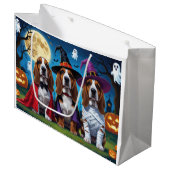 Basset Hound Dogs Pumpkin Halloween Grappig Groot Cadeauzakje (Voorkant Gekanteld)