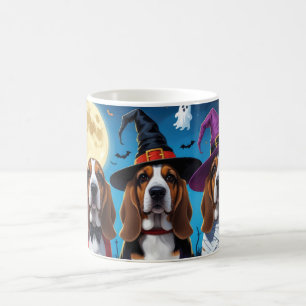 Basset Hound Dogs Pumpkin Halloween Grappig Koffiemok