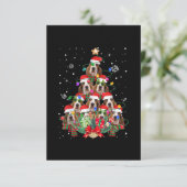 Basset Hound Dogs Tree kerstpajama-kerstcadeautjes RSVP Kaartje (Staand voorkant)