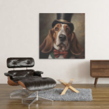 Basset Hound dragen top en rode boog stropdas