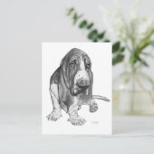 Basset Hound Drawing Briefkaart (Staand voorkant)
