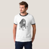 Basset Hound Drawing T-shirt (Voorkant volledig)