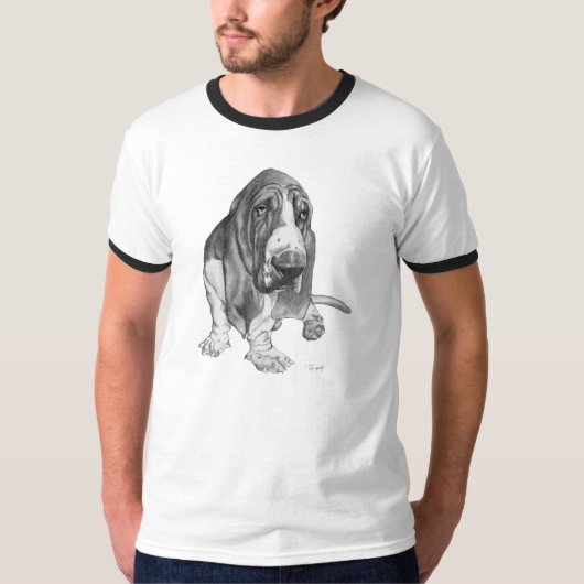 Basset Hound Drawing T-shirt (Voorkant)