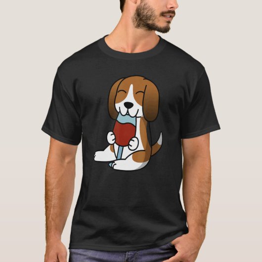 Basset Hound Drink Wine Dog T-shirt (Voorkant)